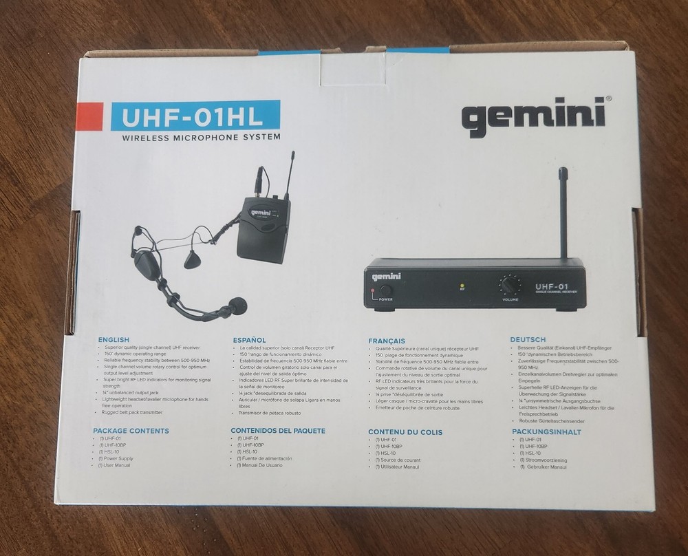Gemini OHF-01HL Wireless Headset System F3 New Opened Box