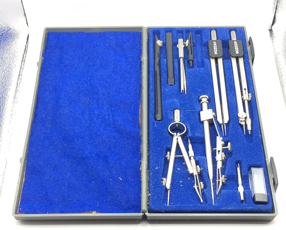 Vintage Kronos 311 Compass Set Technical Drawing Kit Engineering Draftsman Tools