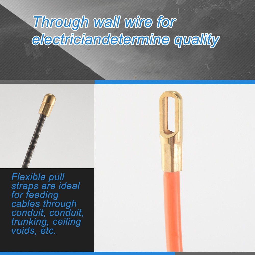 4Mm 5 Meter Orange Guide Device Nylon Electric Cable Push Pullers Duct6385