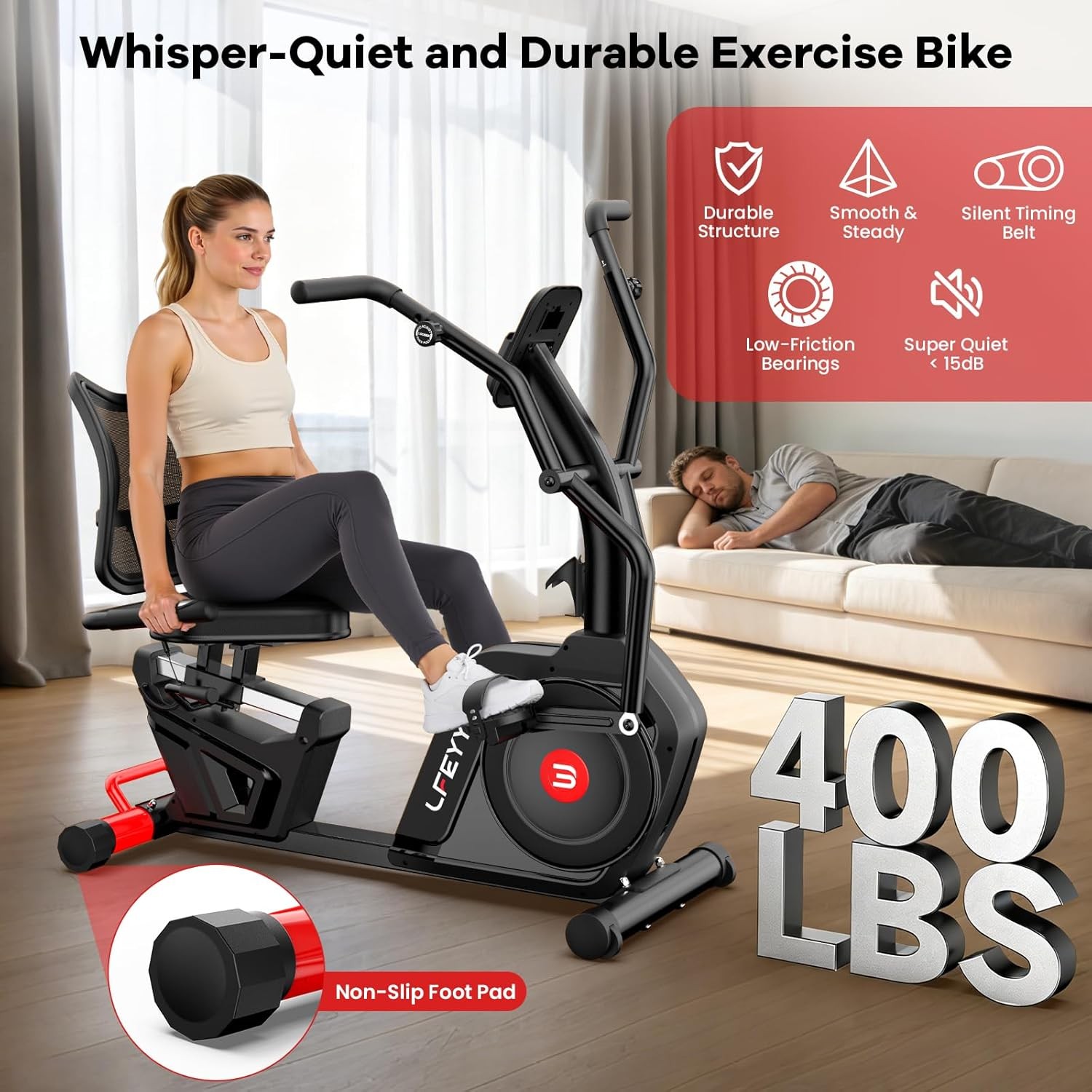 Recumbent Exercise Bike Stationary Recumbent Exercise Bike with Arm Exerciser