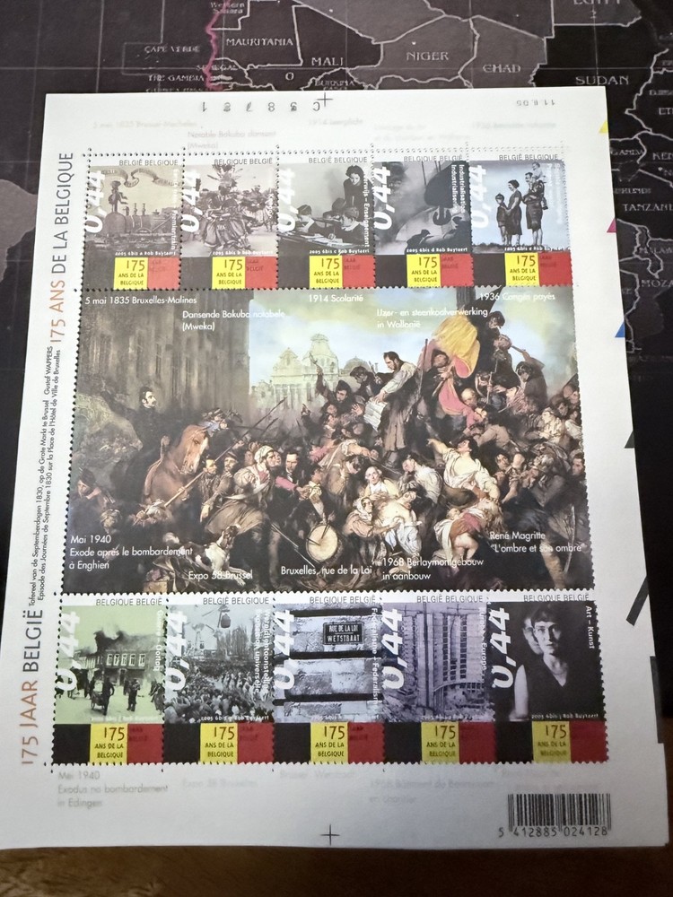 5 rare Belgiun post mini sheets