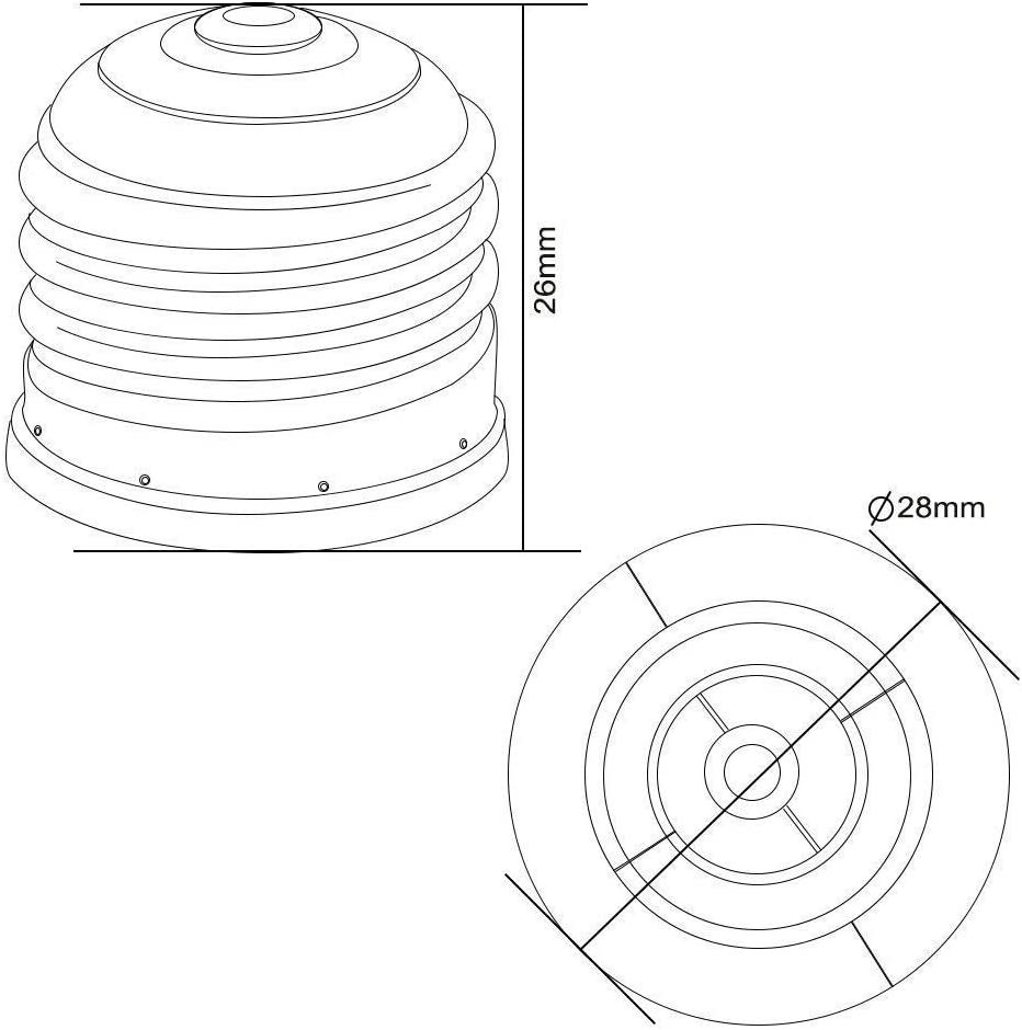 20-Pack E26/E27 to E12 Adapter, Standard Screw Base to Candelabra Base Socket