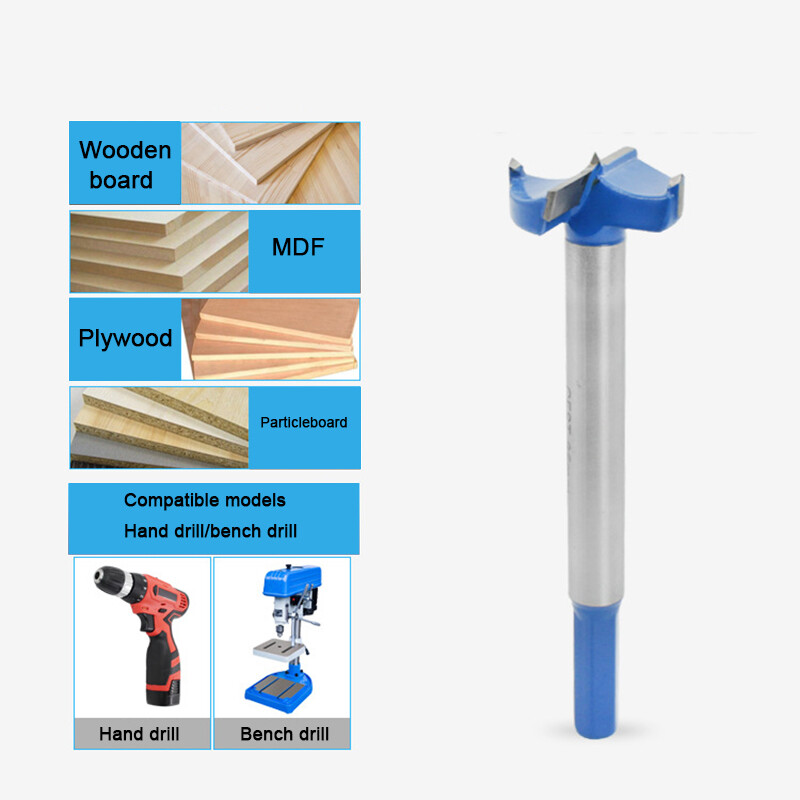 125mm Long Wood Forstner Drill Bit Boring Hole Saw Cutter Carbide Tip 16-35mm