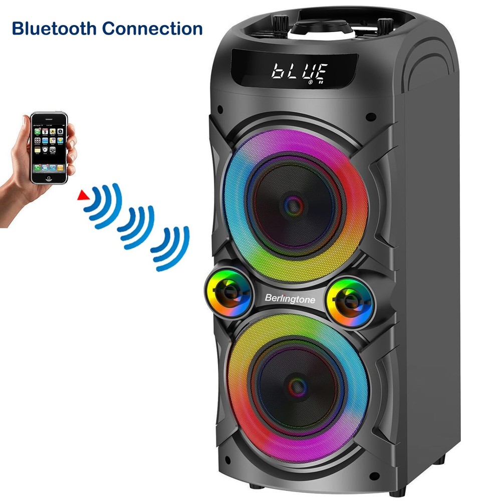 Berlingtone BR-37K, Bluetooth Speaker, Karaoke function with 2 VHF Wireless Mic