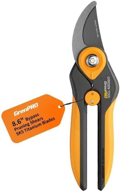 Rust-Resistant Bypass Pruning Shears - Adjustable Dual-Grip & Easy Handling