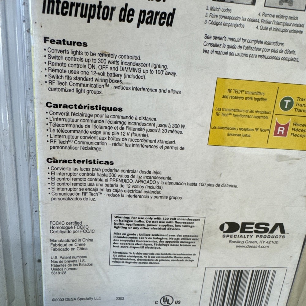 Heath Zenith RH-6021-IV5-A INDOOR WALL SWITCH beige Wireless Command Switch