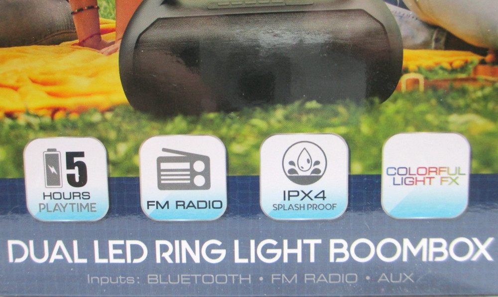 Fisher Dual LED Ring Light Boombox Bluetooth True Wireless