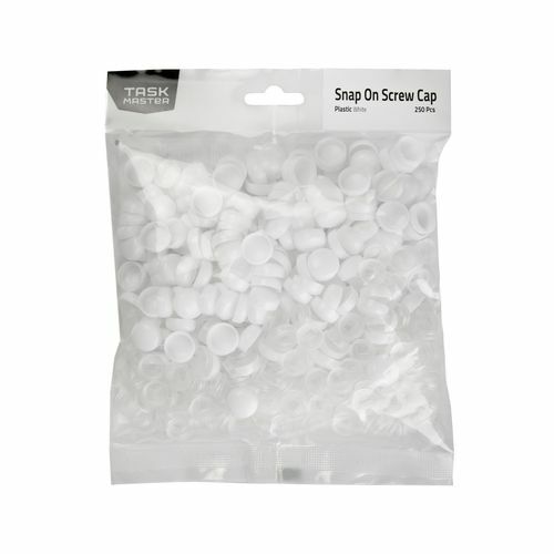 Taskmaster 6 - 8g White Snap On Screw Caps - 250 Pack