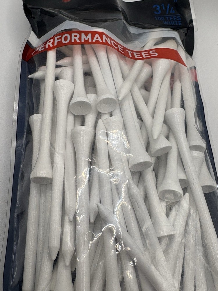 Maxfli Performance Golf Tees 3 1/4” White - 100 Count (Open Package)