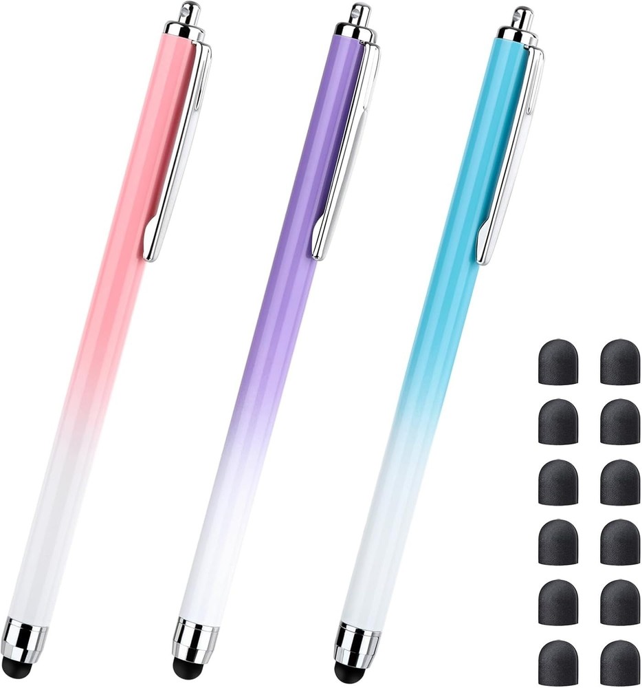 Gradient-Designed 3 Pcs Stylus Set for Efficient Touchscreen Use - Universal Fit