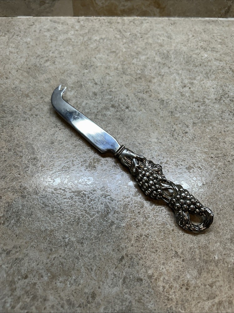 Silver Cheese Knife Grape Vine design