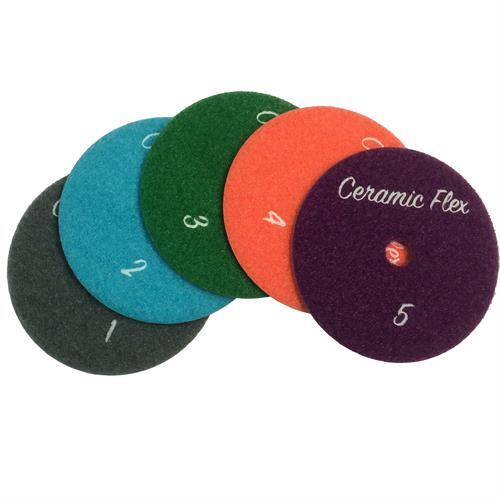 4" Ceramic-Flex Wet Diamond Pads 5 Step