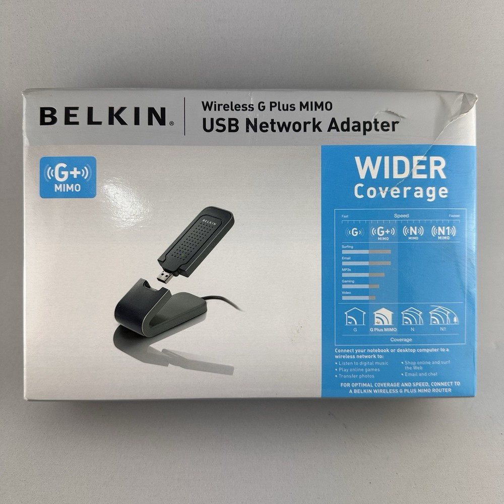 Belkin Wireless G Plus MIMO USB Network Adapter & WiFi Range Extender