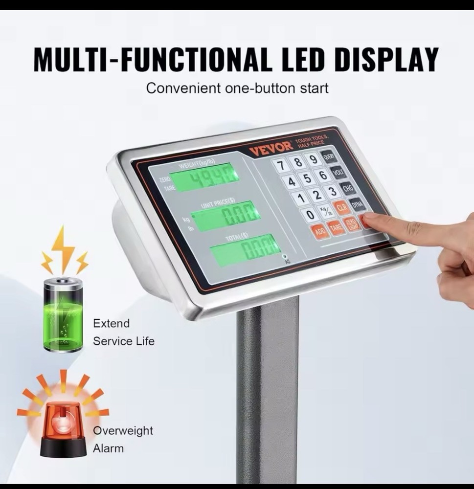 VEVOR 660 lbs / 0.1 Computing Digital Floor Platform Scale Shipping Postal Scale