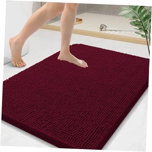 Bathroom Rugs 36x24, Extra Soft Absorbent 36" x 24" Rectangular Burgundy