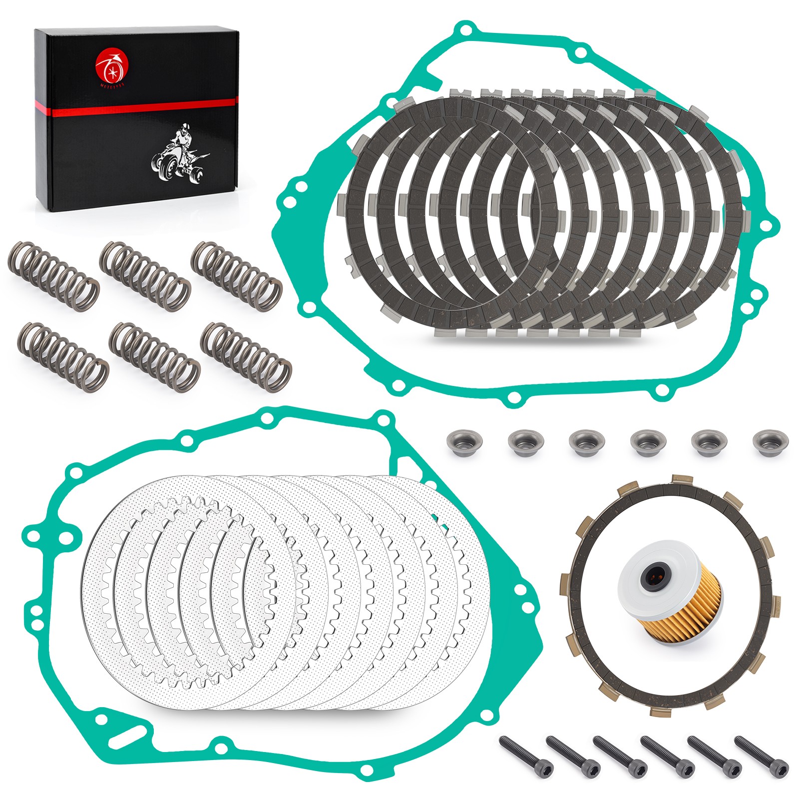 Clutch Plates Springs & Gasket & Oil Filter for Polaris Outlaw 500 Predator 500