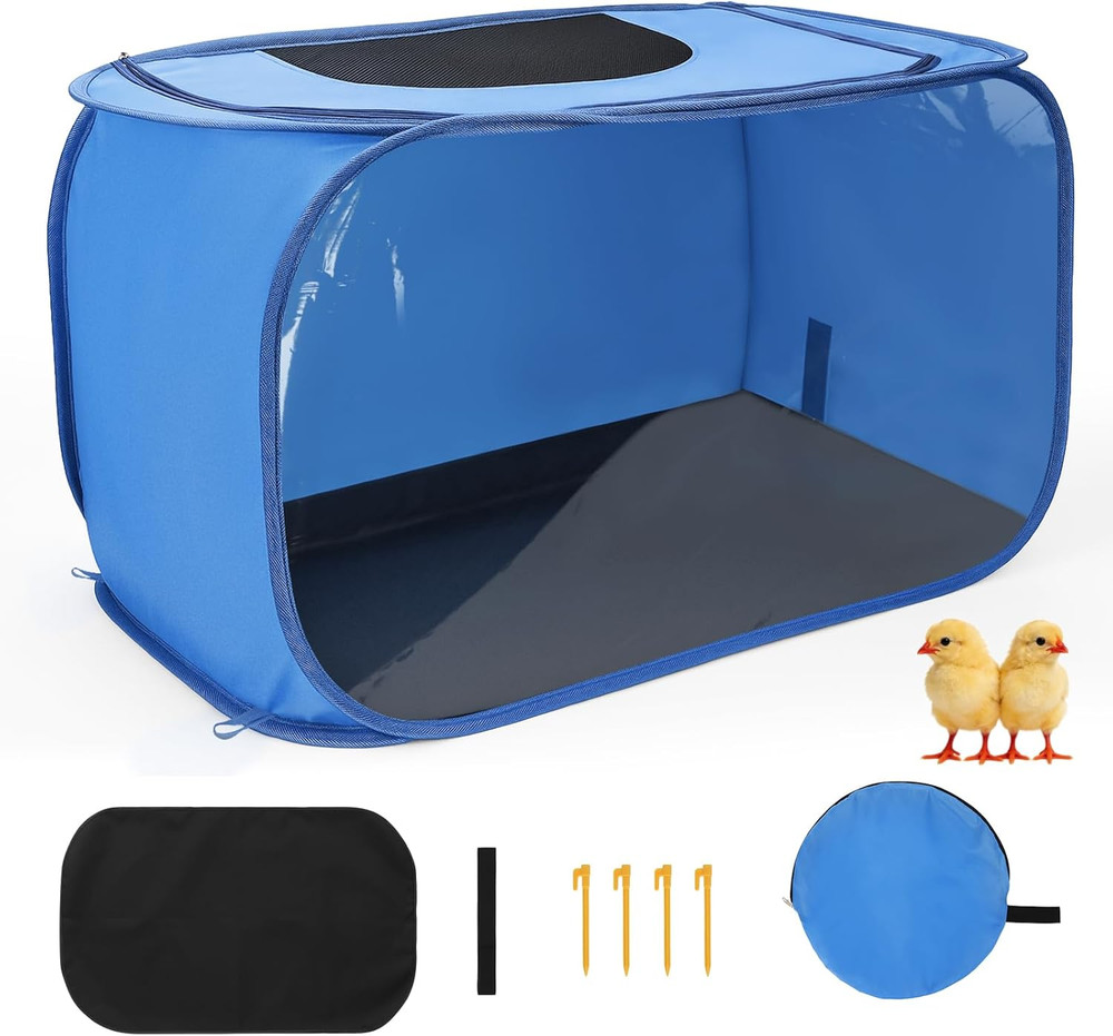 Chicken Brooder Box for Chicks, Pop Up Chick Brooder Kit with Clear Window, Wate
