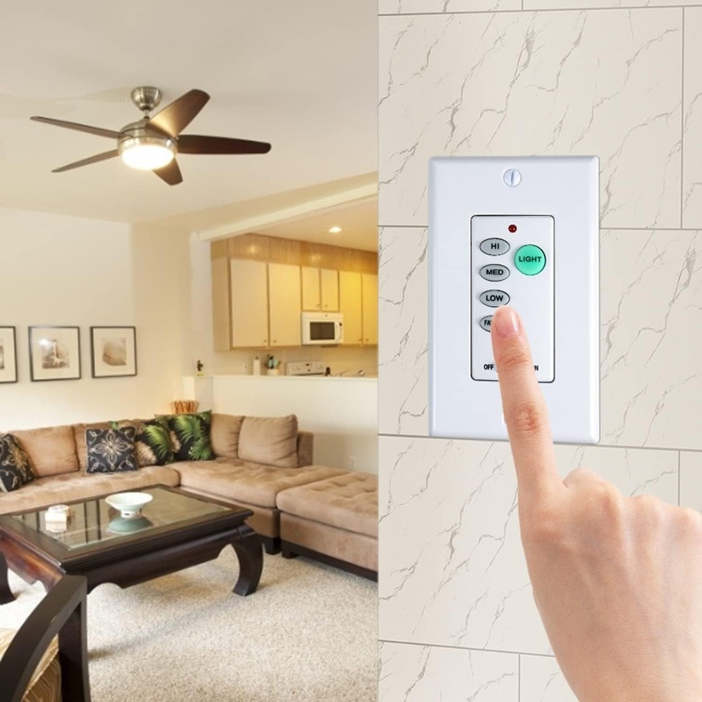 Wall-Mounted 3-Speed Fan Control & Light Dimmer - Compatible with Most Models