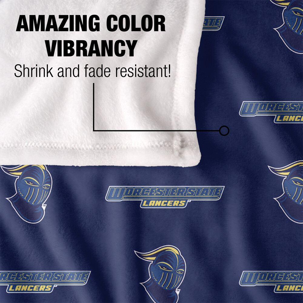 Worcester State University Logo Pattern Silky Touch Super Soft Throw Blanket