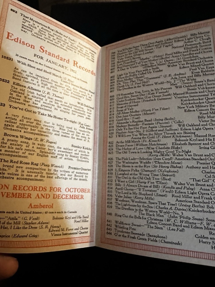 Edison Records Brochure 1912