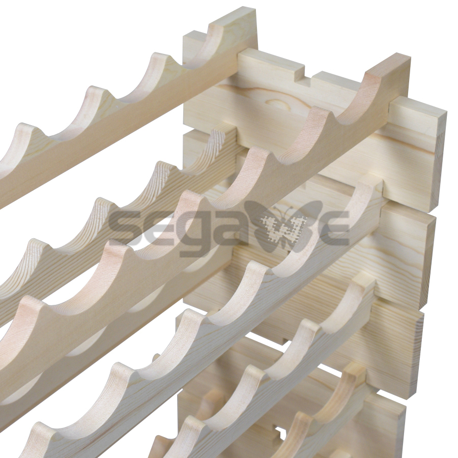 72 Bottles Wine Rack Stackable Storage 6 Tier Solid Wood Shelves Heavy Duty