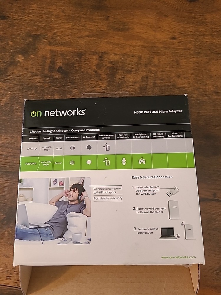 OPEN BOX ON NETWORKS N300 WIFI USB MICRO ADAPTER