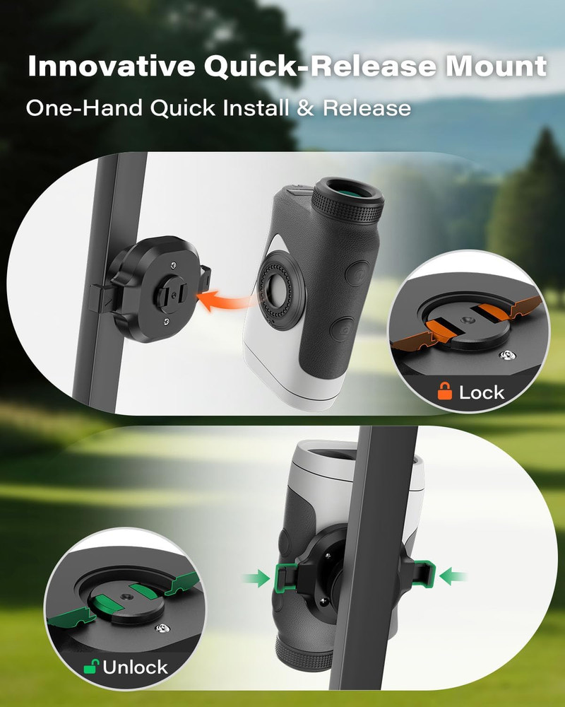 A2C Magnetic Range Finder Holder One-Lock Golf Rangefinder Mount