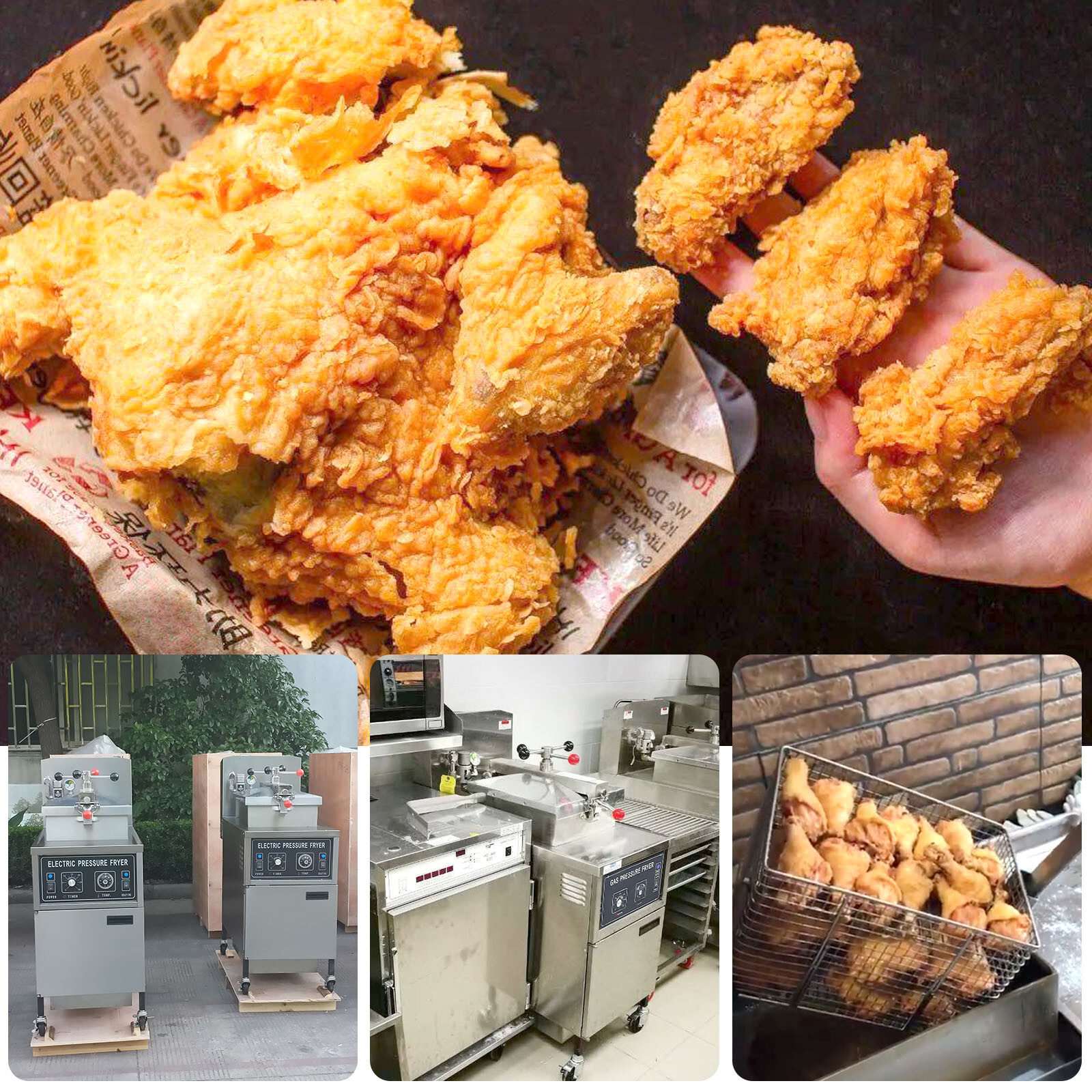 Kolice Commercial 25L Natrual Gas(LNG) Pressure Deep Fryer with Oil Filtration