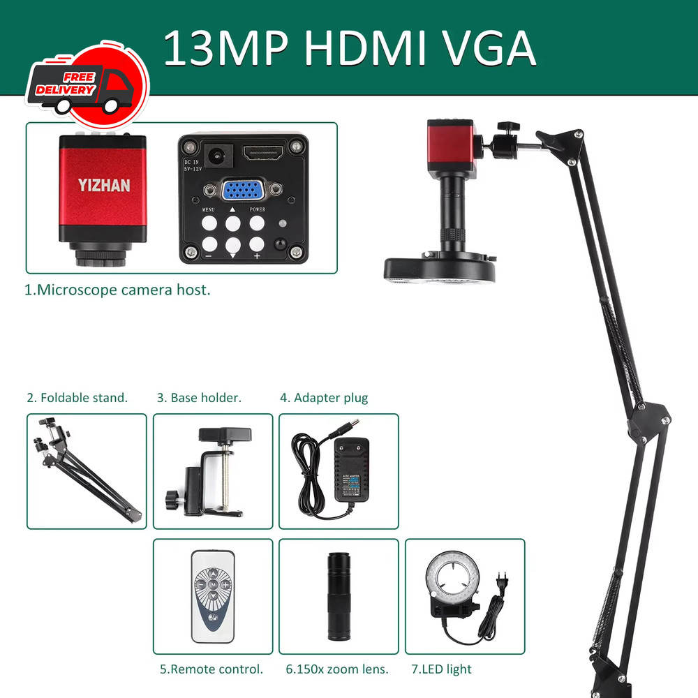 4K Microscope 48MP Digital Microscope for Electronics USB Industrial Cameras HDM