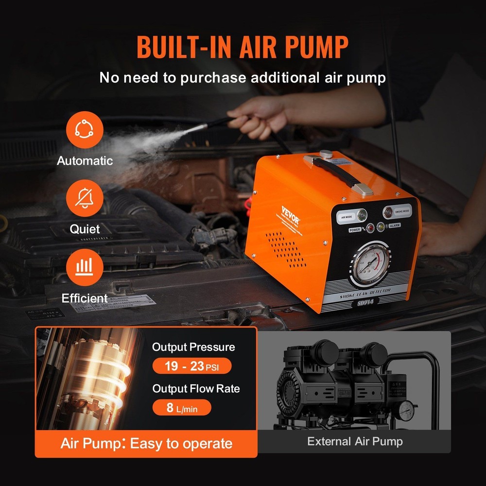 Complete Smoke Diagnostic Tool with No External Pump Needed 8L/min Output
