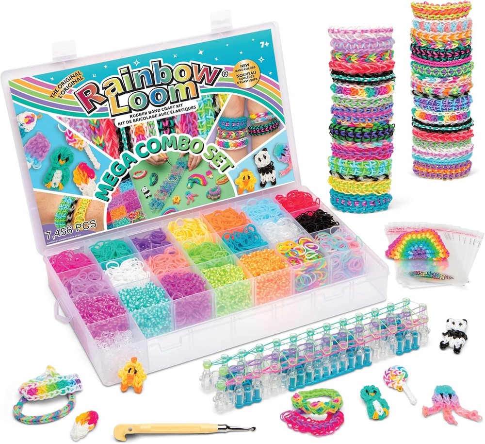 Rainbow Loom MEGA Combo Set, Features 7000+ Colorful Rubber Mega, Multicolor