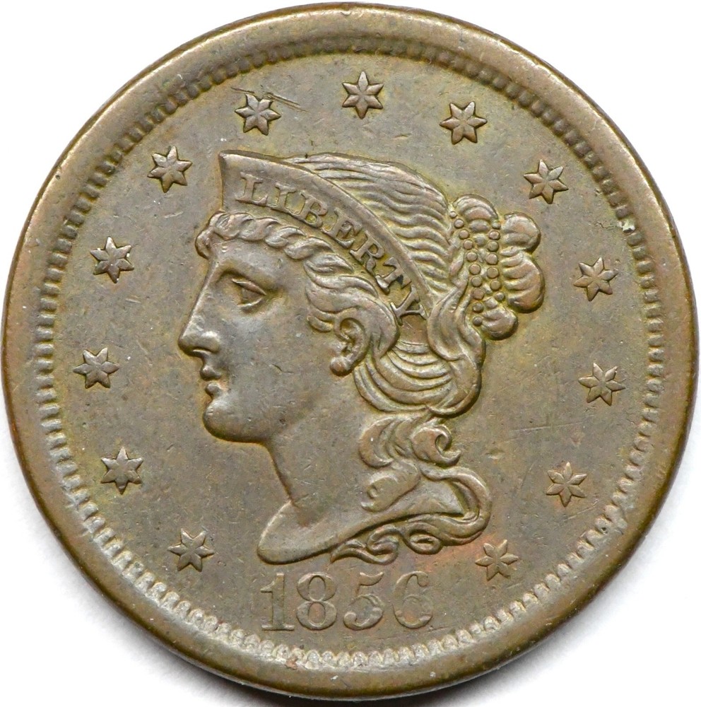 1856 large cent in a high grade
