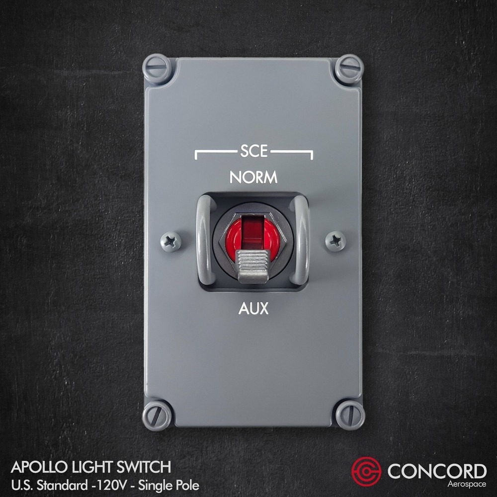 APOLLO NASA COMMAND MODULE LIGHT SWITCH PANEL WALLPLATE WITH SINGLE POLE TOGGLE