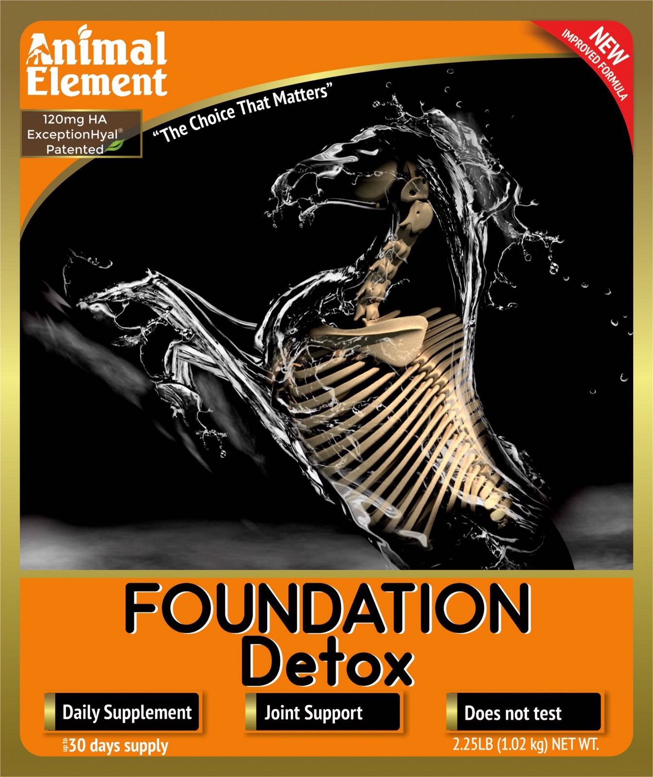 Animal Element Foundation Detox 7# improves top line, hoof growth, coat