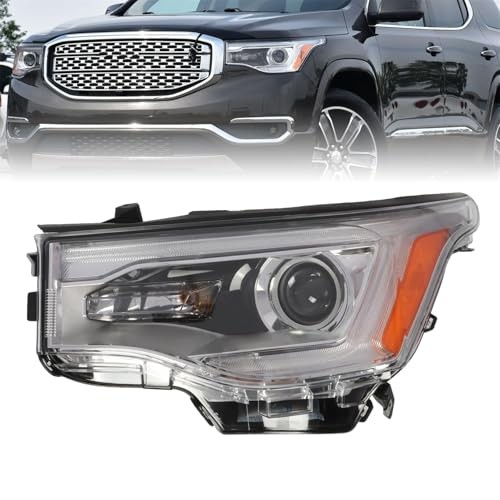 Driver Side Halogen Headlight Assembly Compatible with 2017-2019 Acadia Left
