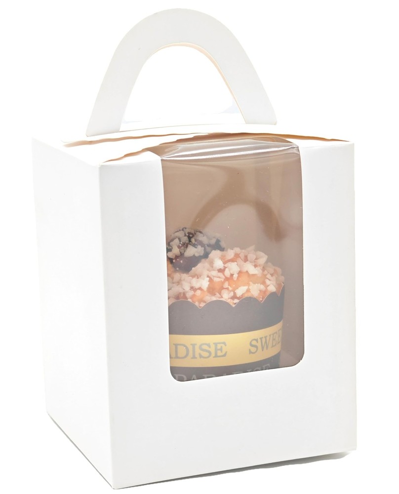 Individual Cupcake Boxes Bulk, 50 Pack Premium Single Cupcake Boxes with Clea...