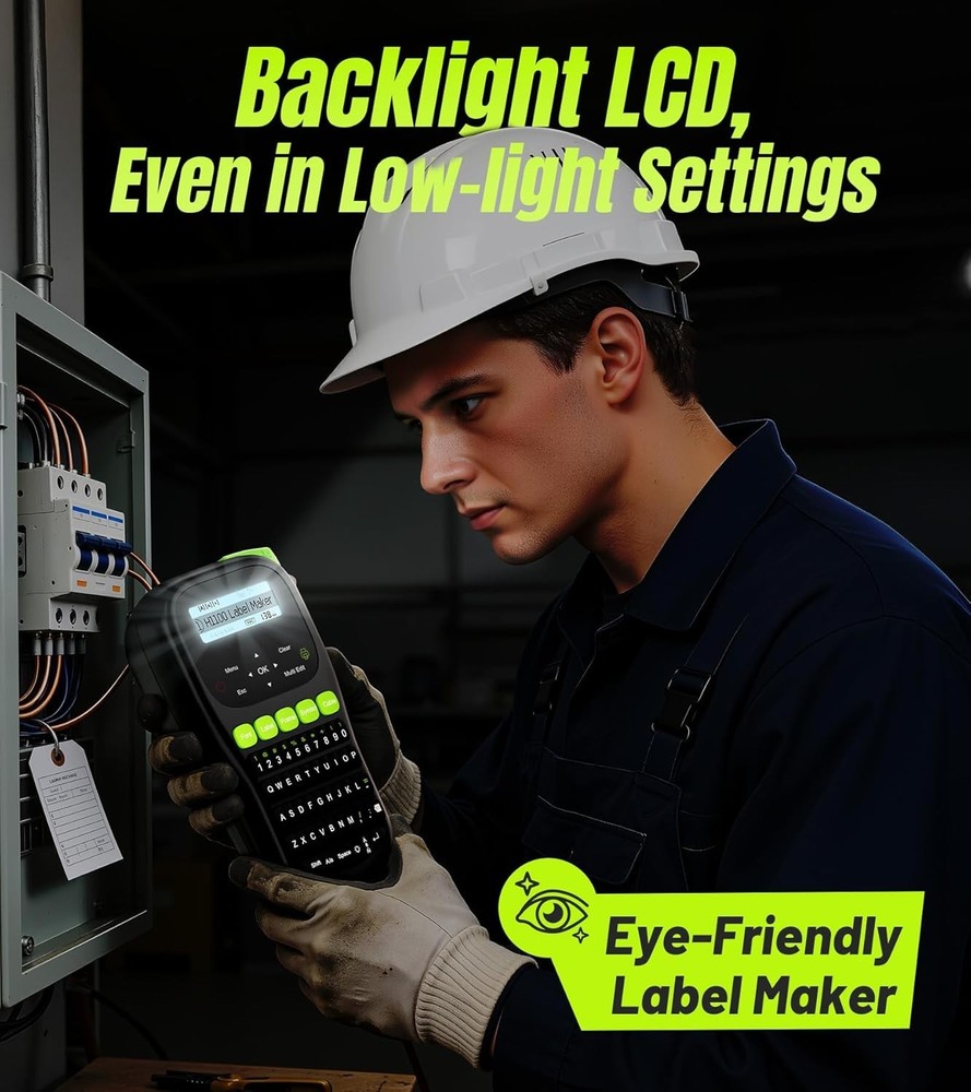 Versatile H1100 Label Maker - Lightweight with 4 Tapes & Multiple Label Sizes