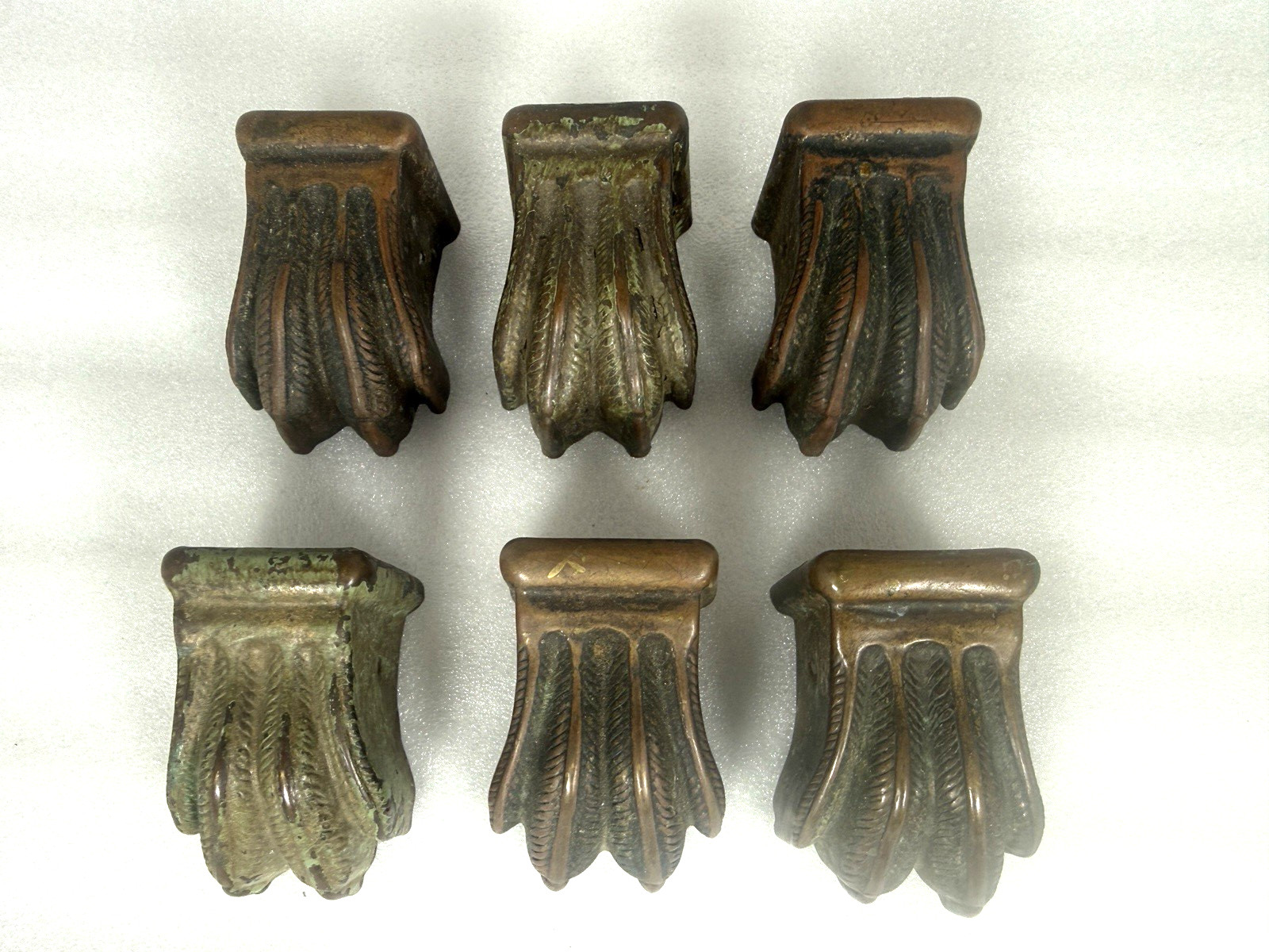 Lot of 6 Vintage Lion Claw Table Feet