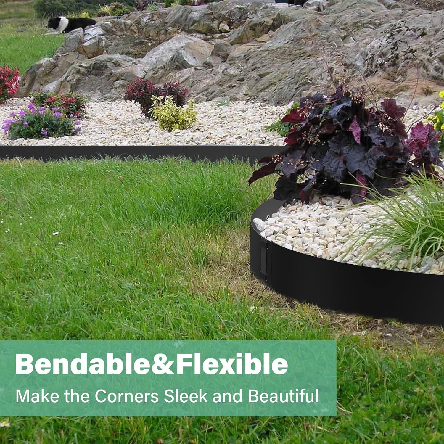 10 Inch x 6 Packs Black Steel Landscape Edgings Metal Garden Edging for Outdoors