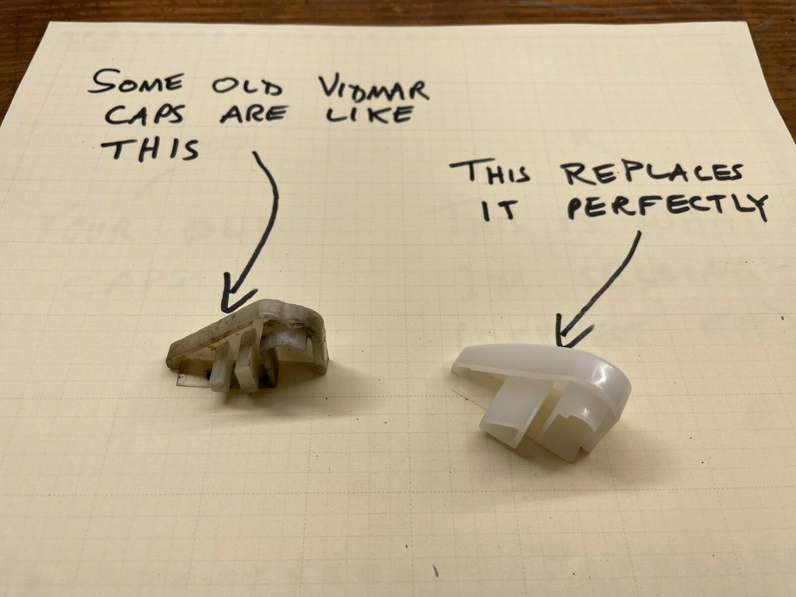 Vidmar Stanley Drawer Pull End Cap Covers Left Right Plastic Pair