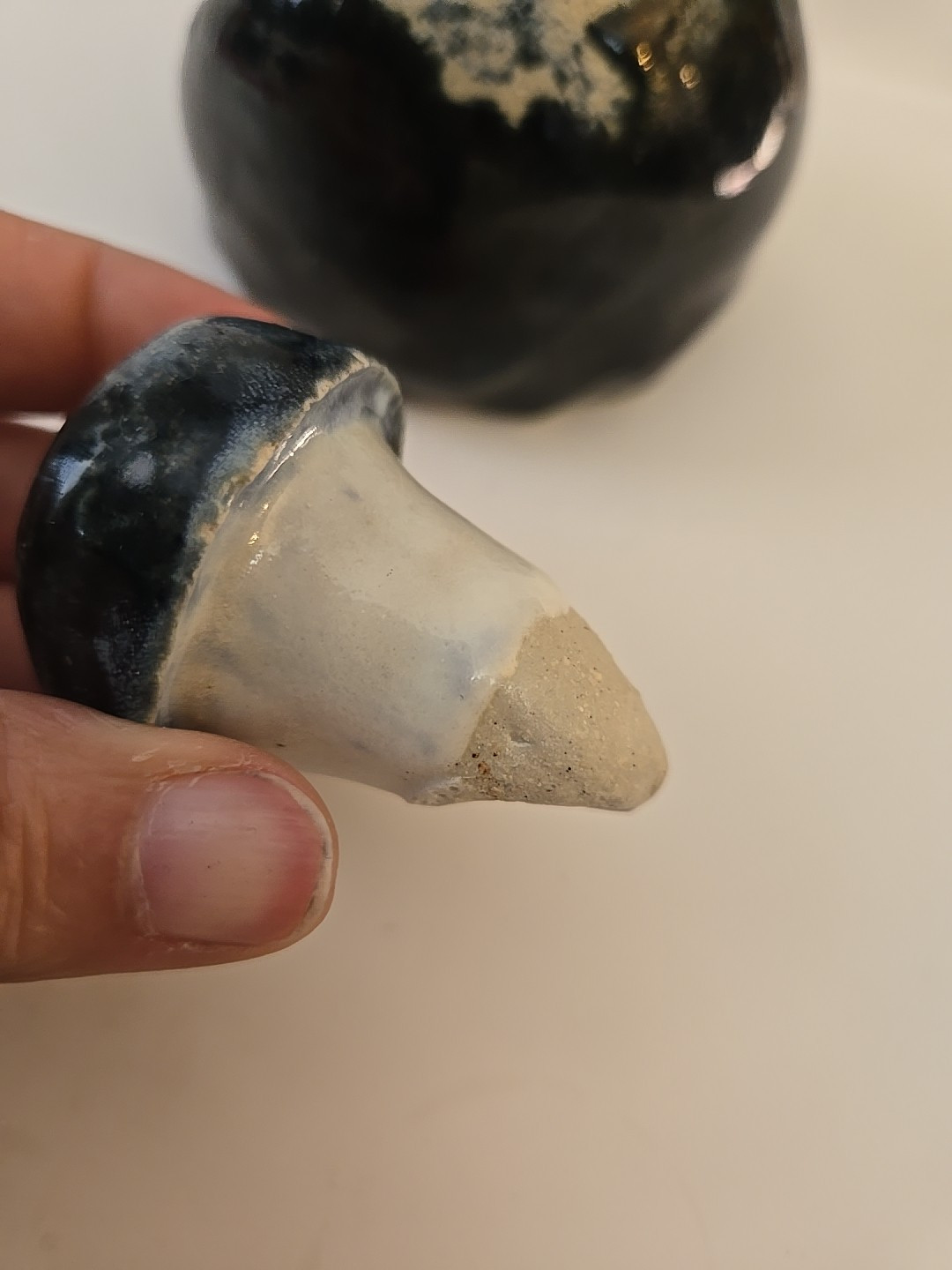 Vintage Japanese Sake Bottle with Lid, Stoneware Pottery