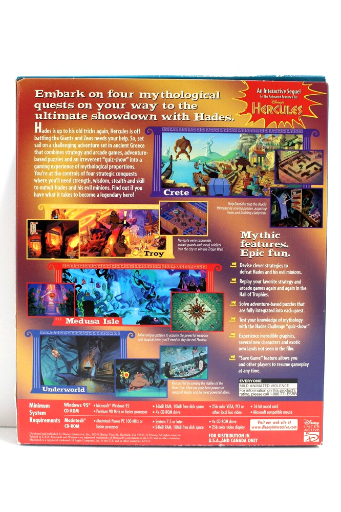 Disney's Hades Challenge; Windows 95 CD-ROM - Incomplete