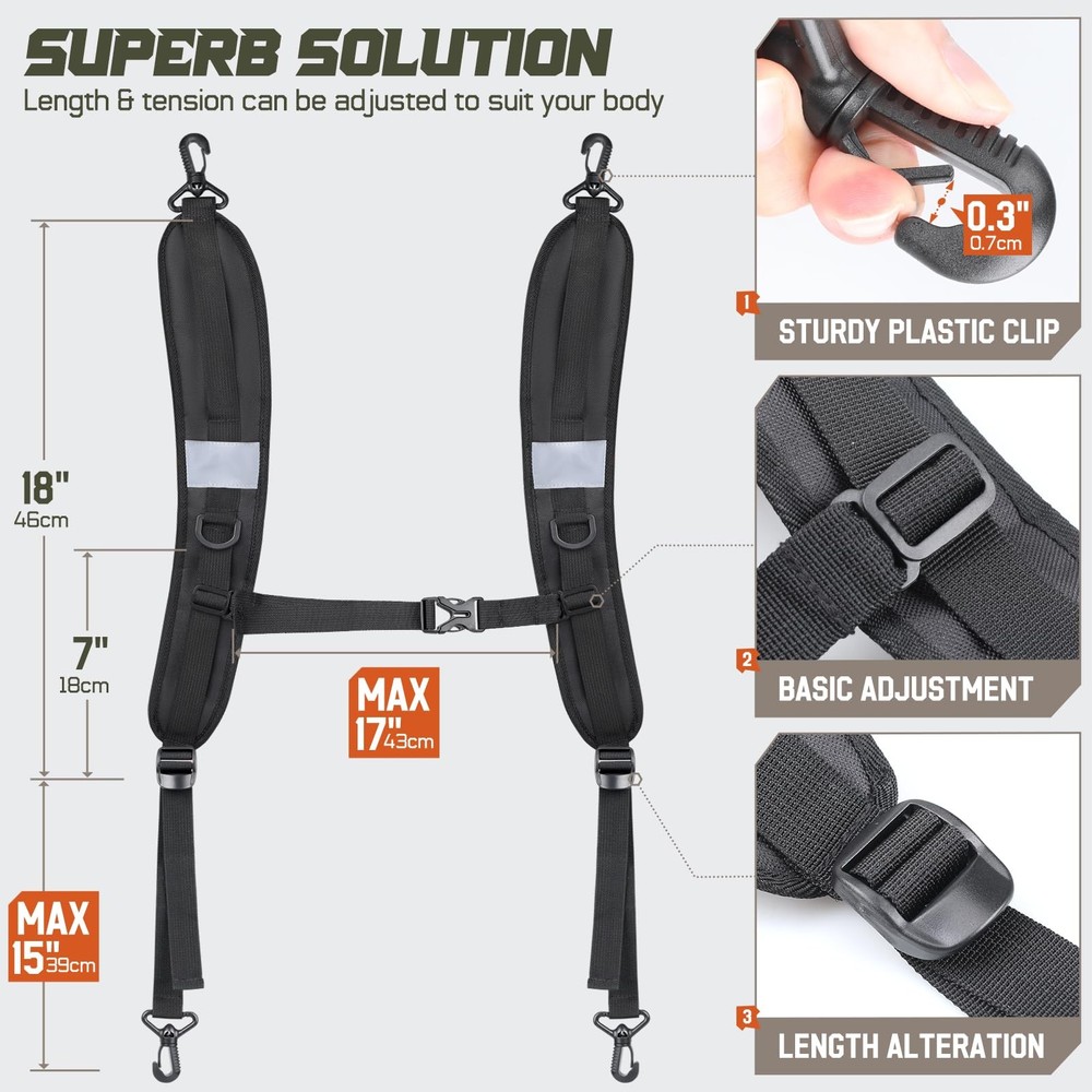 Backpack Straps, Backpack Shoulder Strap for bags strap Black One Size