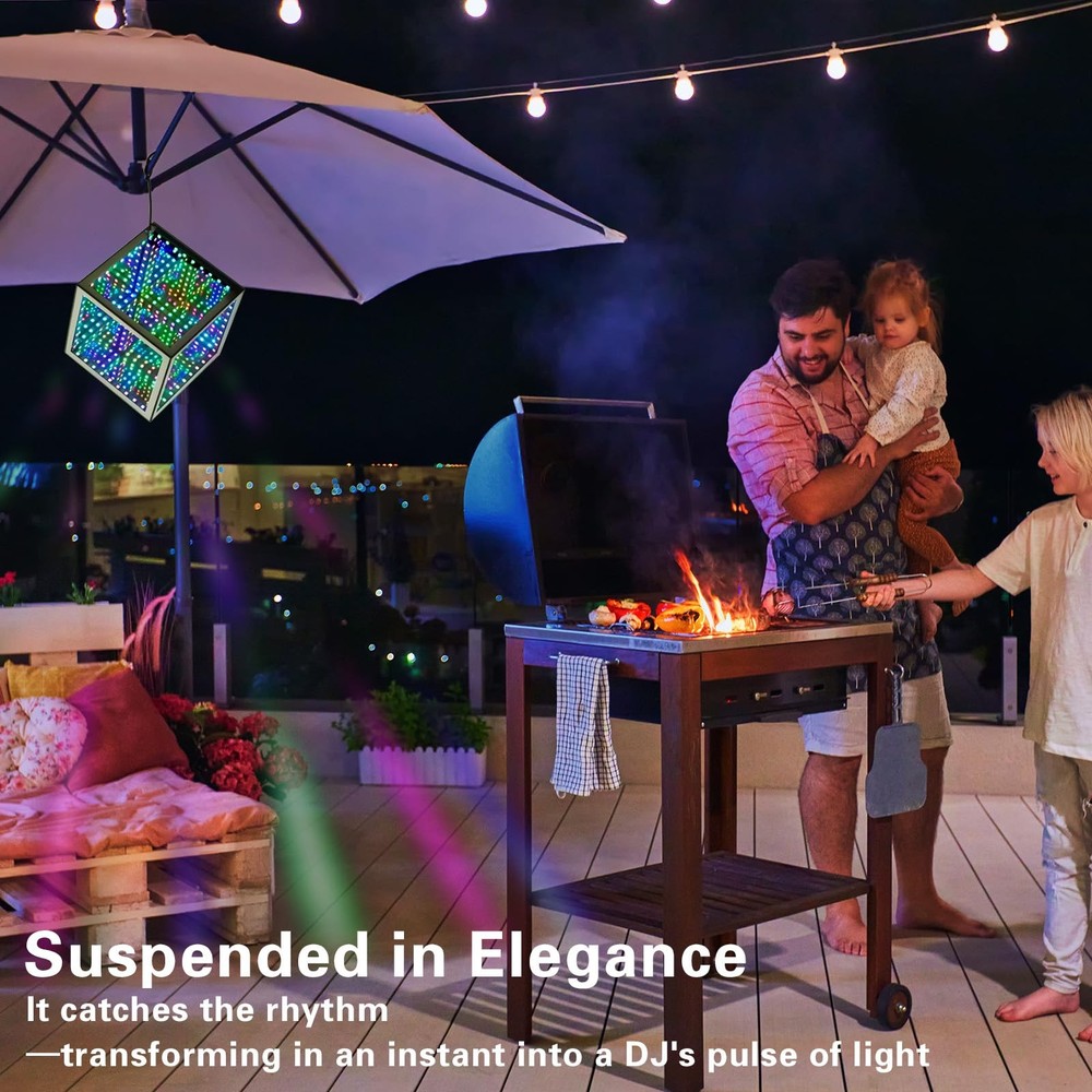 RGB Infinity Hyper Cube Light with APP Control - Smart Infinity Mirror Night ...