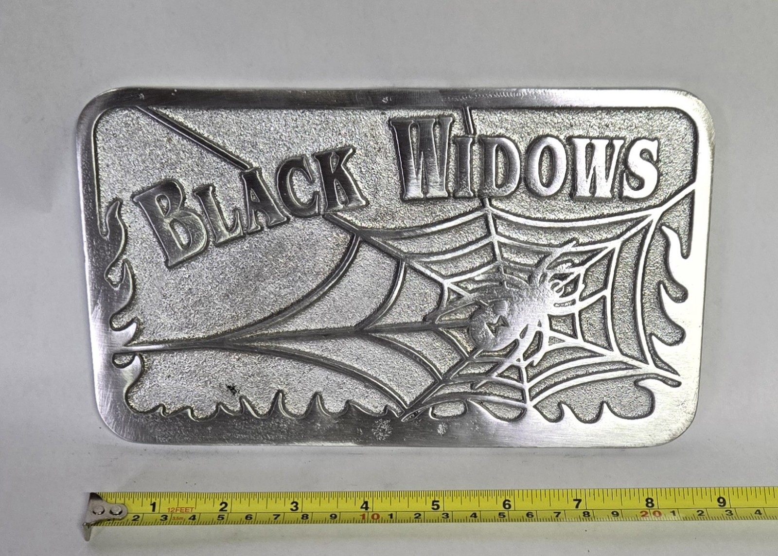 Vintage Cast Aluminum  Black Widows Car Club Plaque
