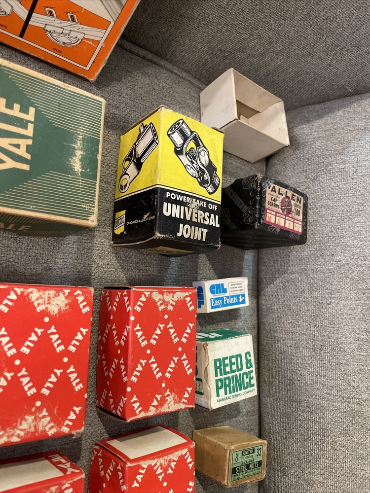 Vintage Yale Lockset Boxes + Adjustable Clamp And Other EMPTY BOXES