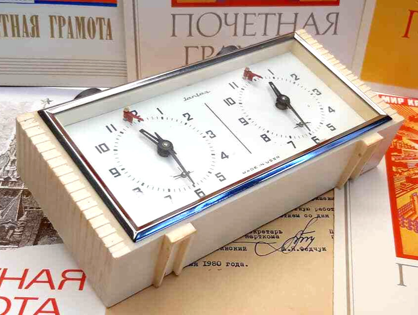 Chess Mechanical Clock Vintage soviet russian USSR Timer Jantar