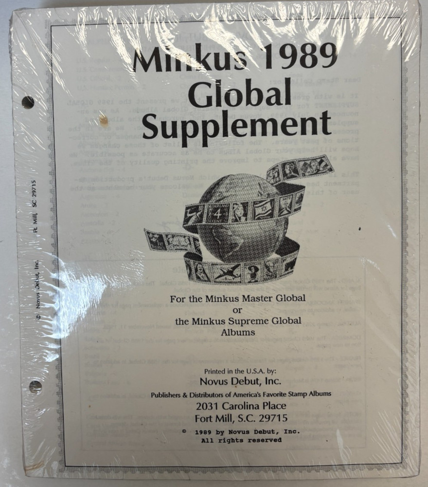 Minkus 1989 Global Supplement. NEW