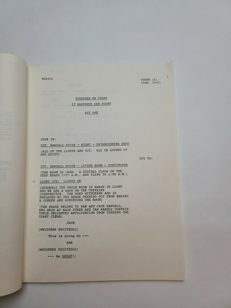 NOTHING IS EASY / Michael Jacobs 1986 TV Script, "It Happened One Night"