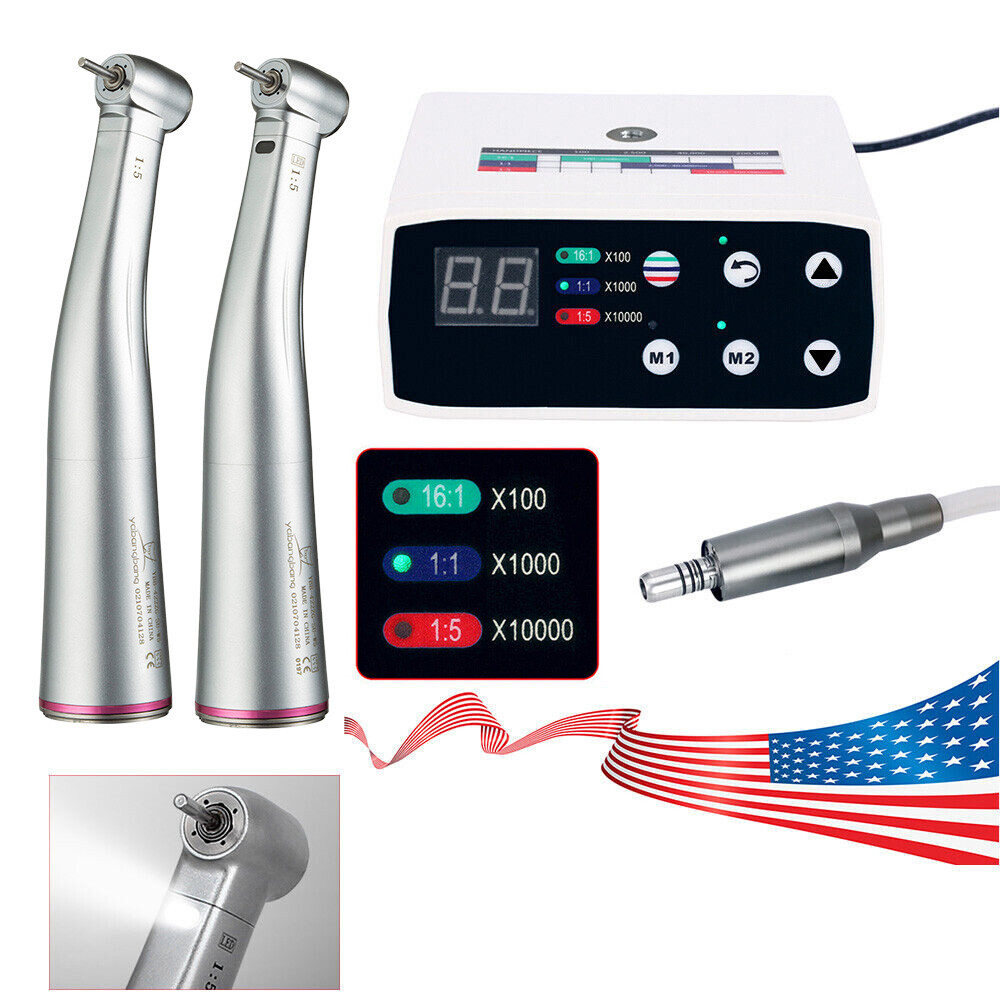 NSK Style Dental Brushless LED Electric Micro Motor 1:1/1:5 Increasing Handpiece
